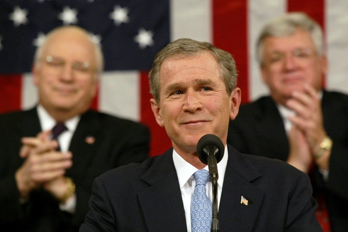 President George W. Bush addresses a joint session of Congress